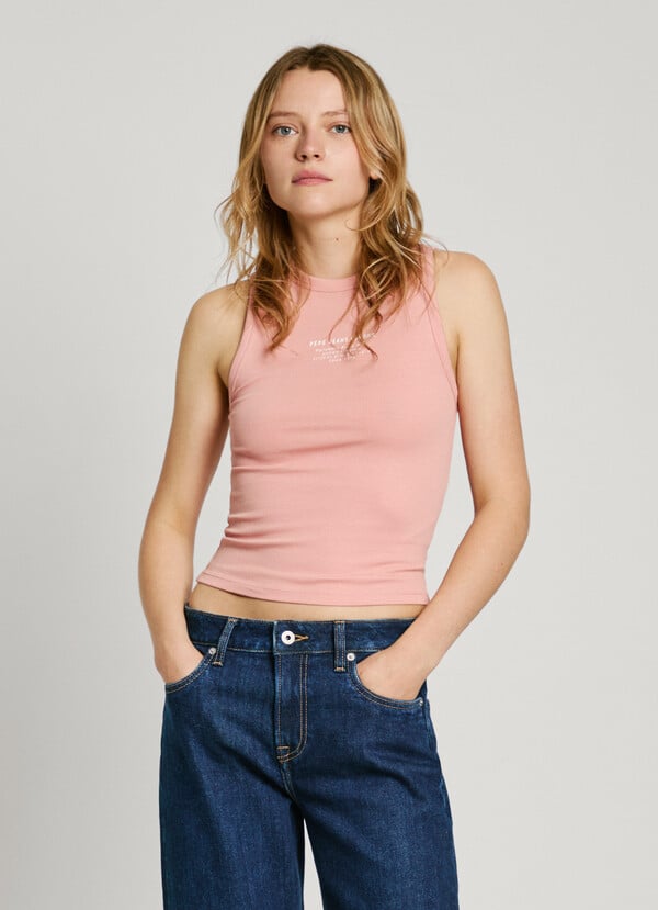 Pepe Jeans top canalé sin mangas
