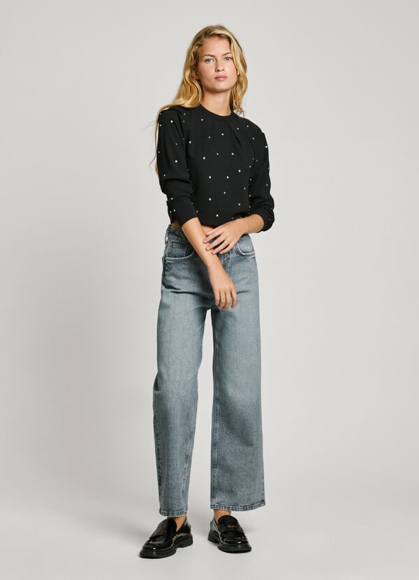 Pepe Jeans Top Con Detalles Pedrería