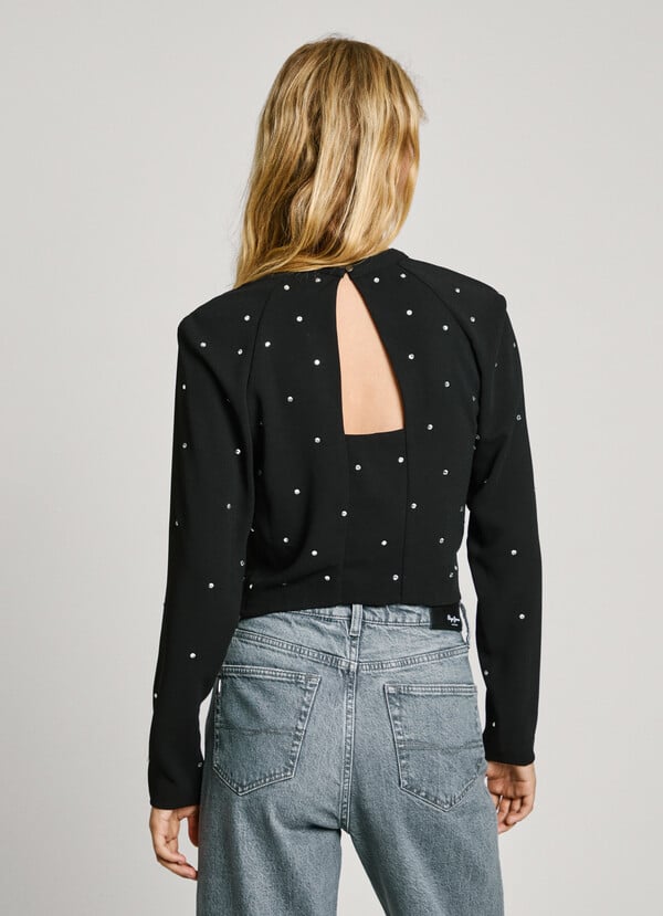Pepe Jeans Top Con Detalles Pedrería