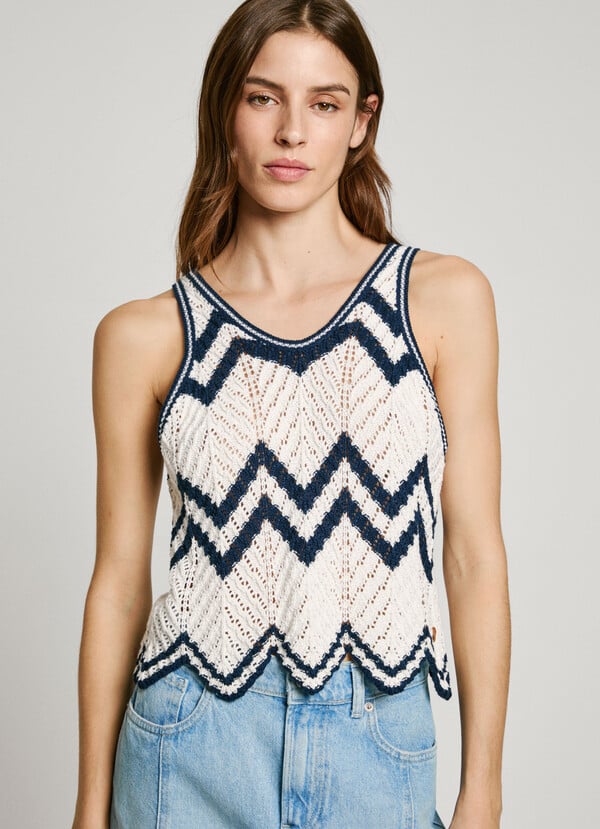 Pepe Jeans Top De Punto Sin Mangas