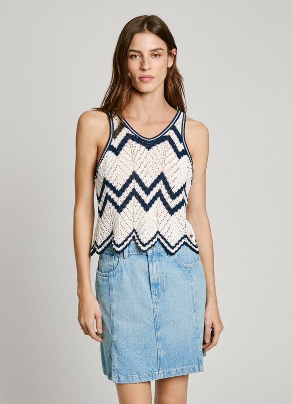 Pepe Jeans top de punto sin mangas