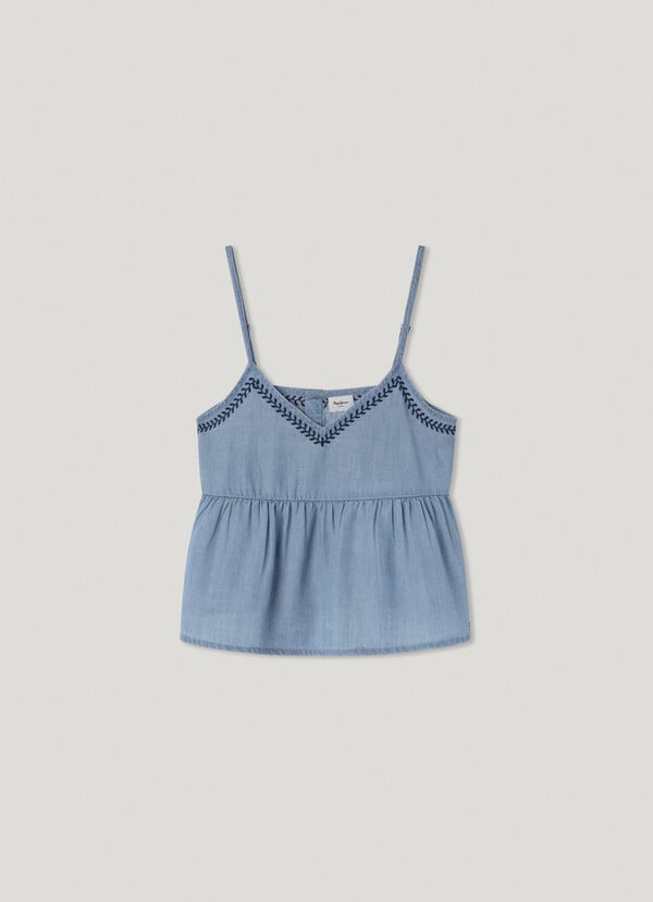 Pepe Jeans top de sarga fit cropped