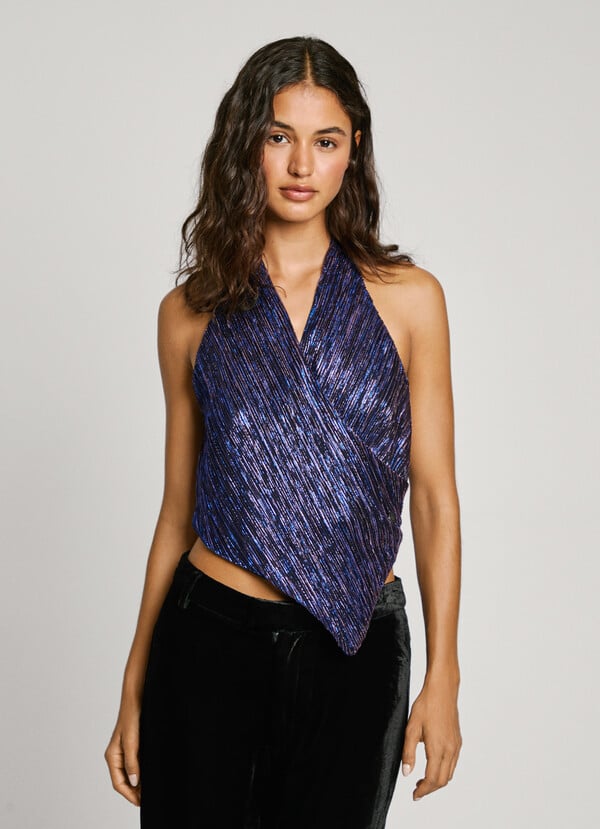 Pepe Jeans Top Metalizado Cuello Halter
