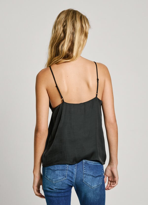 Pepe Jeans Top Satinado Encaje