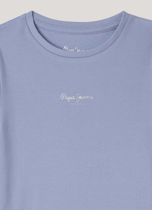 Pepe Jeans Vestido Corto Canalé Con Logo