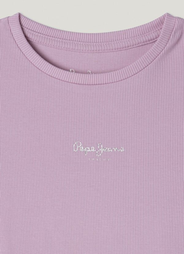 Pepe Jeans Vestido Corto Canalé Con Logo