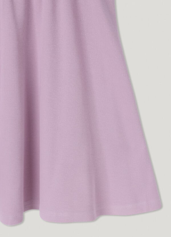 Pepe Jeans Vestido Corto Canalé Con Logo