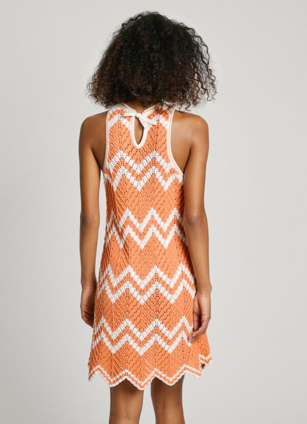 Pepe Jeans Vestido Corto Con Rayas Zigzag