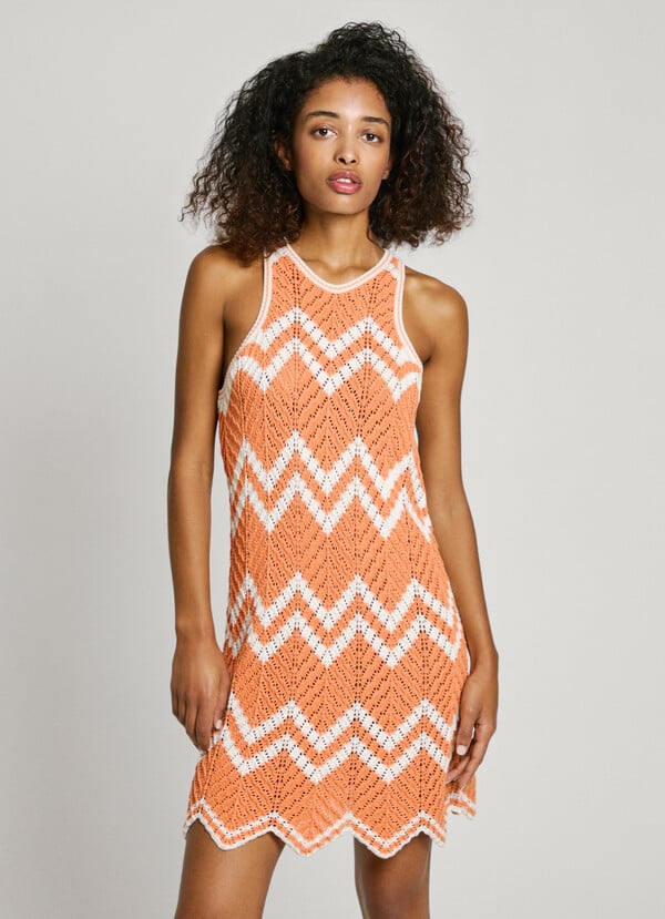 Pepe Jeans vestido corto con rayas zigzag