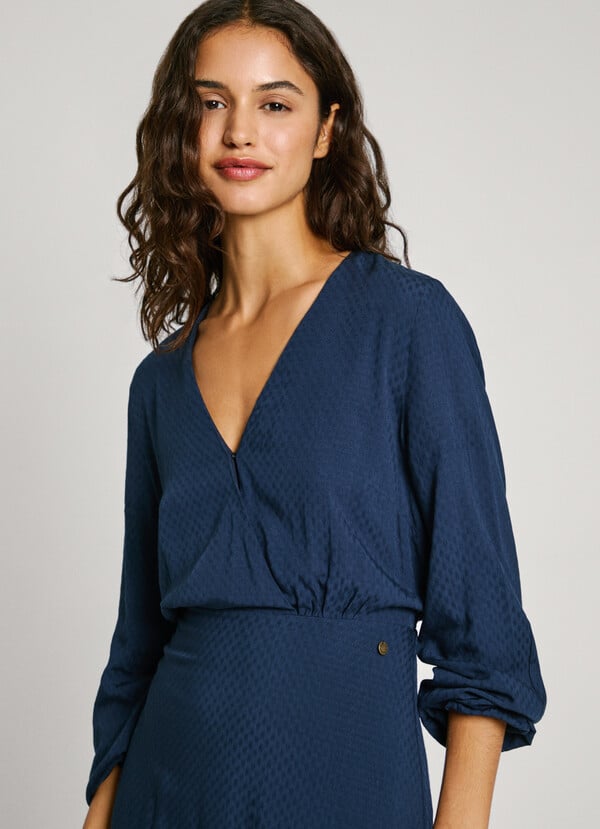 Pepe Jeans Vestido Corto Cuello Pico