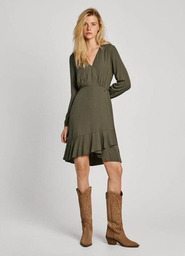 Pepe Jeans vestido corto cuello pico