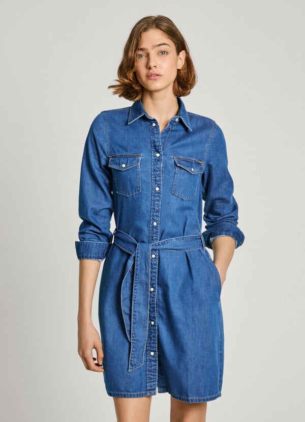 Pepe Jeans Vestido Corto Denim Fit Regular