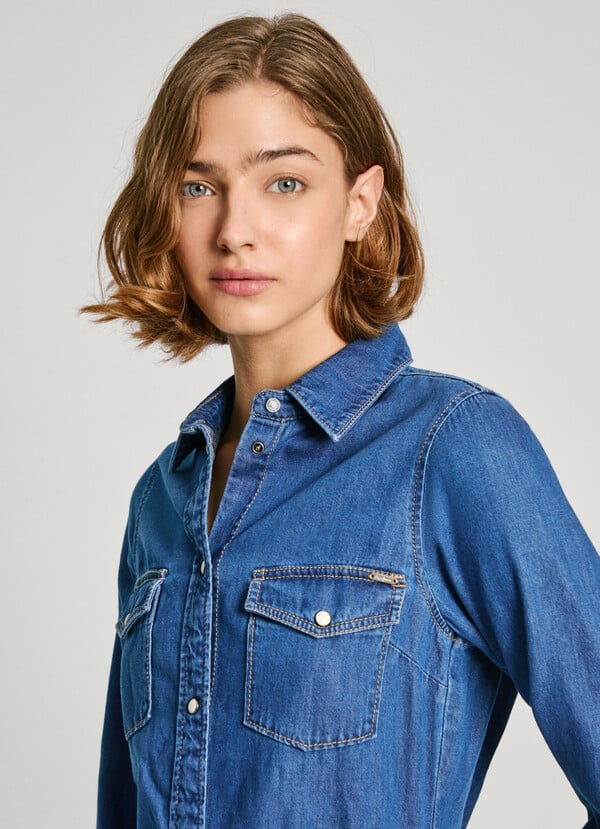 Pepe Jeans Vestido Corto Denim Fit Regular