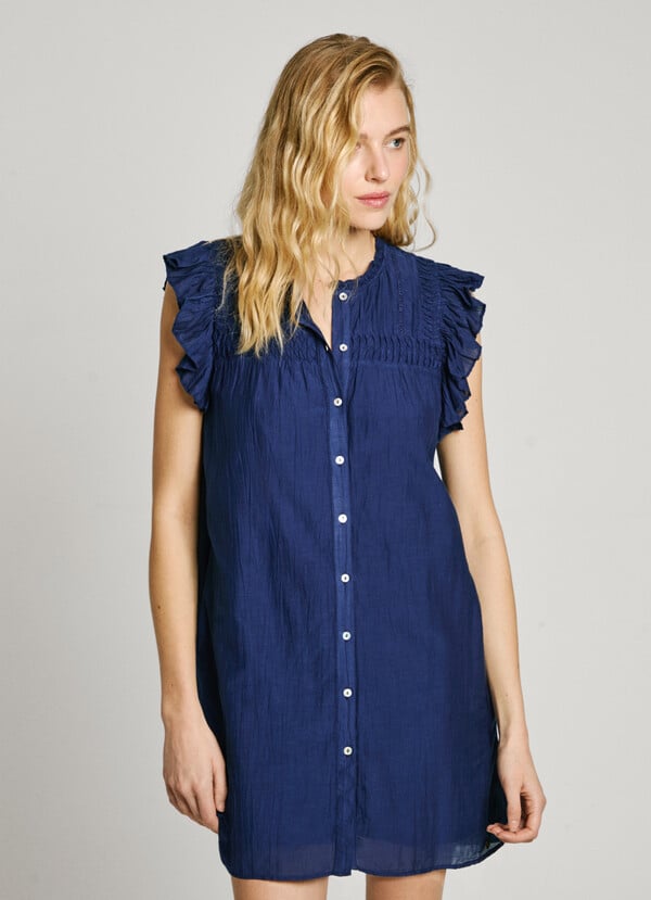 Pepe Jeans Vestido Corto Lencero