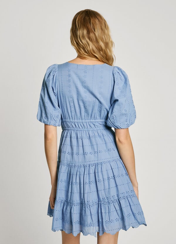 Pepe Jeans Vestido Corto Manga Abullonada