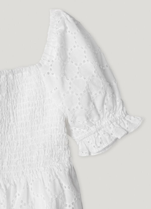 Pepe Jeans Vestido Corto Popelín Calado