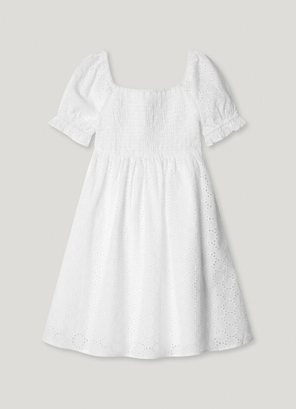 Pepe Jeans vestido corto popelín calado