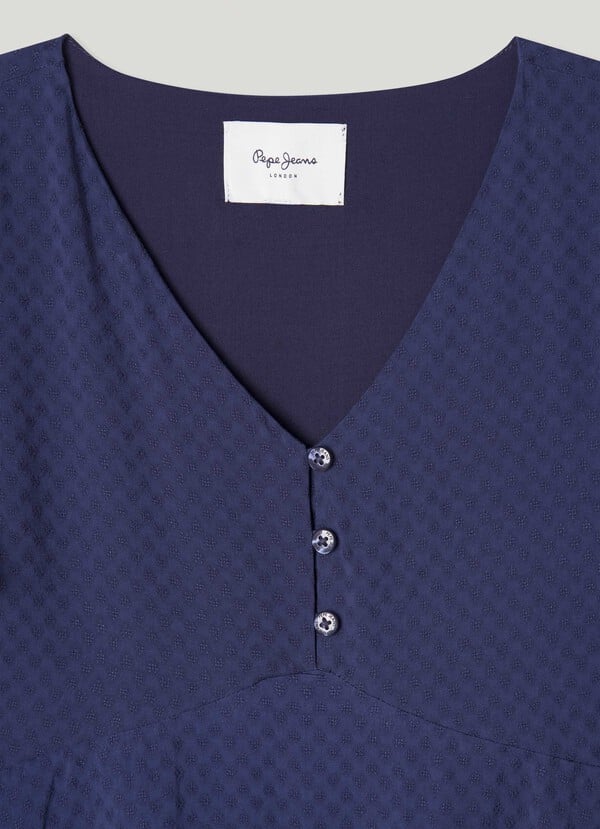 Pepe Jeans Vestido Corto Skater Cuello Pico