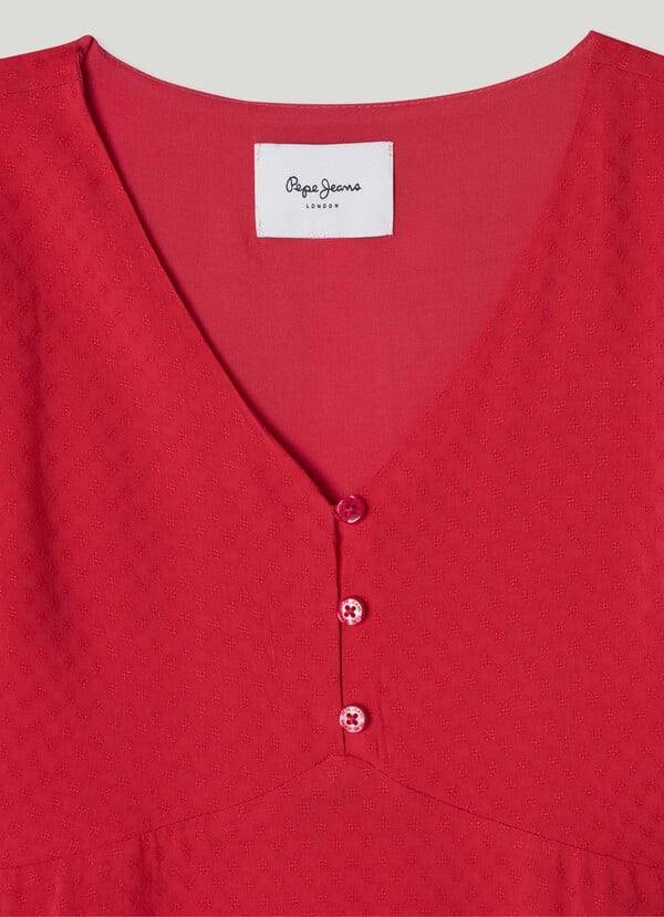 Pepe Jeans Vestido Corto Skater Cuello Pico