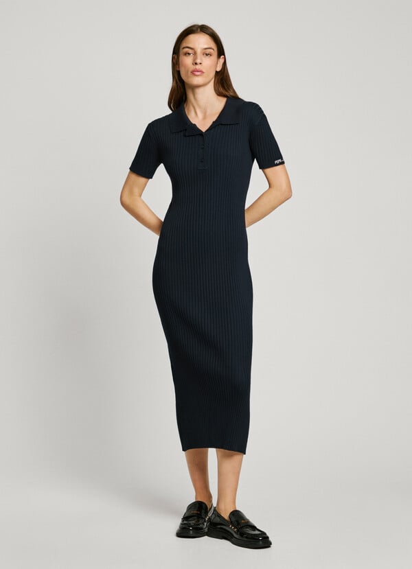 Pepe Jeans vestido largo canalé