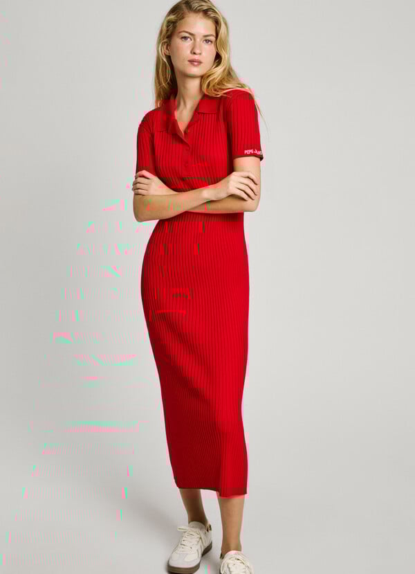 Pepe Jeans vestido largo canalé