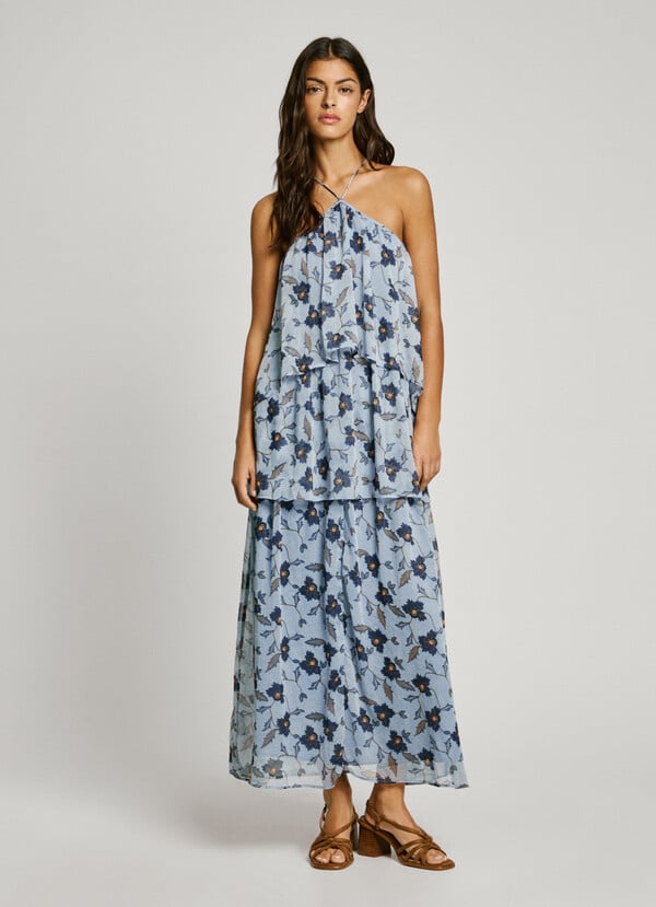 Pepe Jeans Vestido Largo Estampado Floral