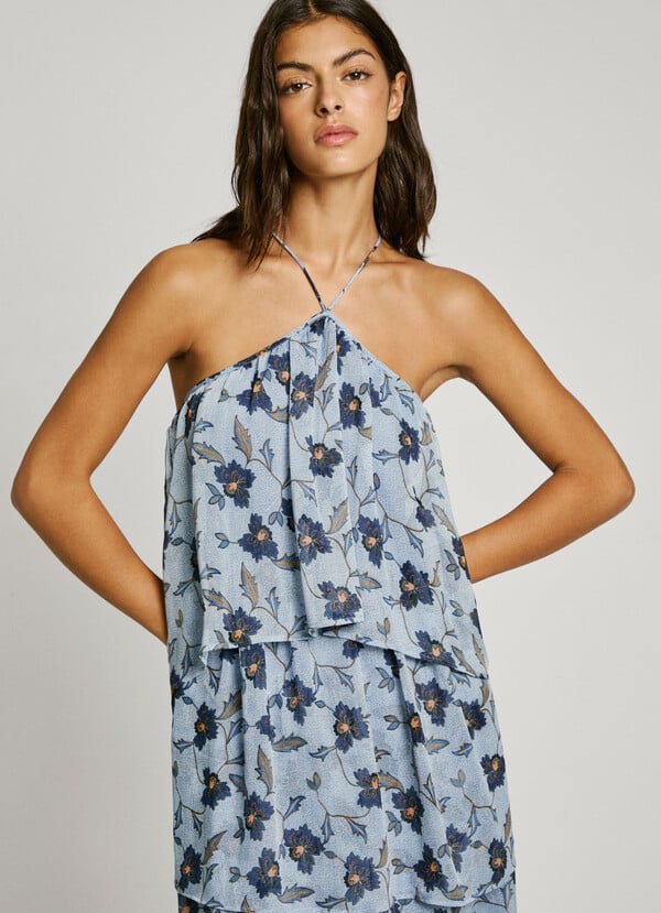 Pepe Jeans Vestido Largo Estampado Floral