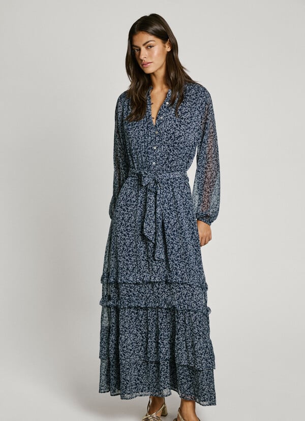 Pepe Jeans Vestido Largo Estampado Floral