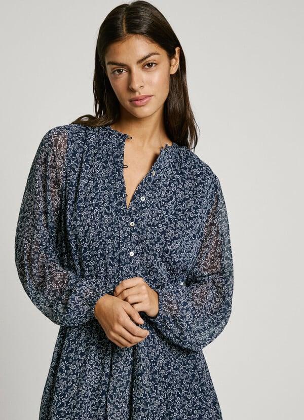 Pepe Jeans Vestido Largo Estampado Floral