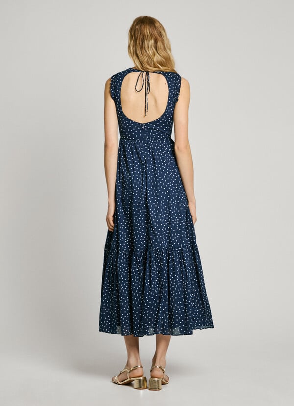Pepe Jeans Vestido Largo Estampado Lunares