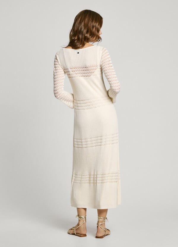 Pepe Jeans Vestido Largo Punto Pointelle