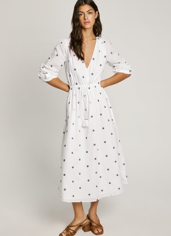 Pepe Jeans Vestido Midi Bordado