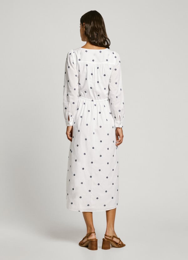 Pepe Jeans Vestido Midi Bordado
