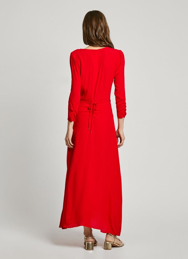 Pepe Jeans Vestido Midi Cuello Pico