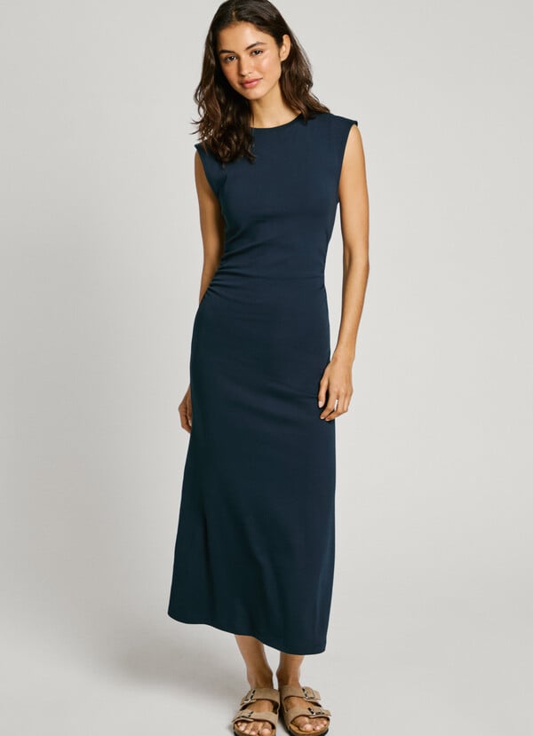 Pepe Jeans Vestido Midi Drapeado