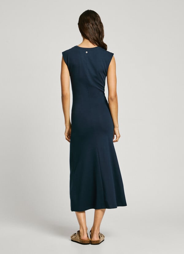 Pepe Jeans Vestido Midi Drapeado