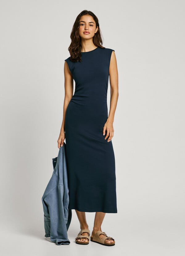 Pepe Jeans Vestido Midi Drapeado