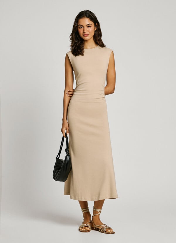 Pepe Jeans Vestido Midi Drapeado