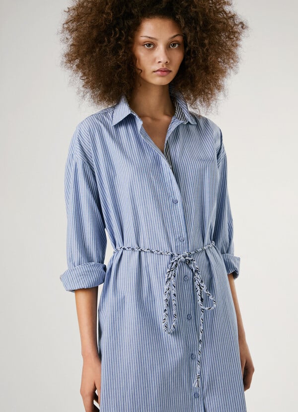 Pepe Jeans Vestido Midi Estampado De Rayas