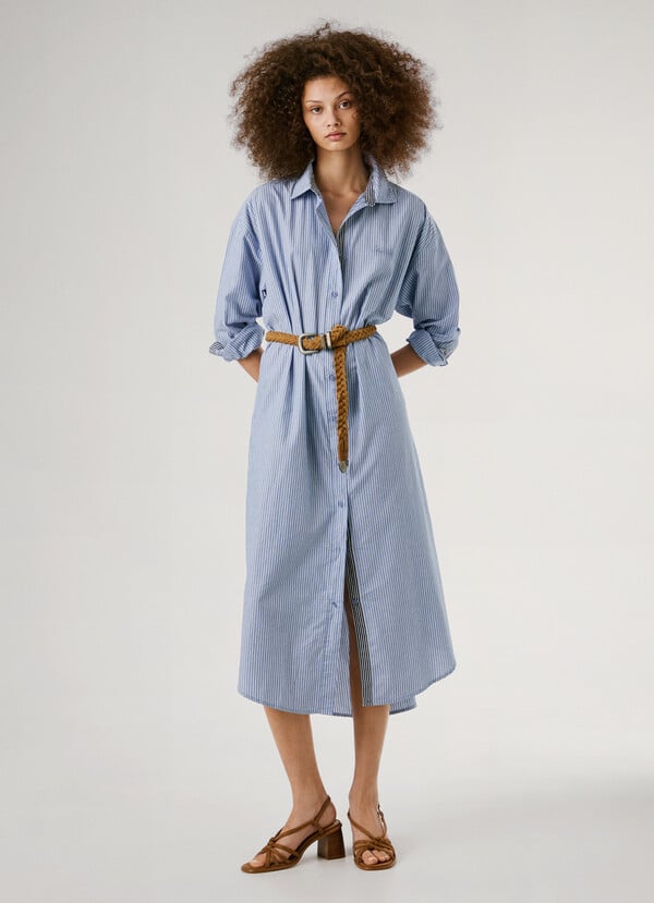 Pepe Jeans vestido midi estampado de rayas