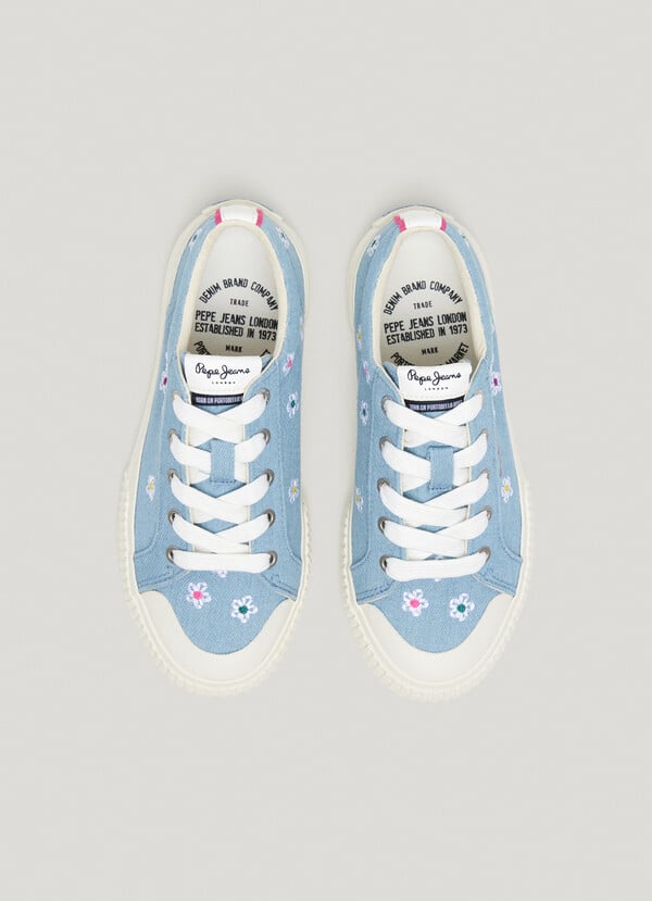 Pepe Jeans Zapatillas Denim Detalles Florales
