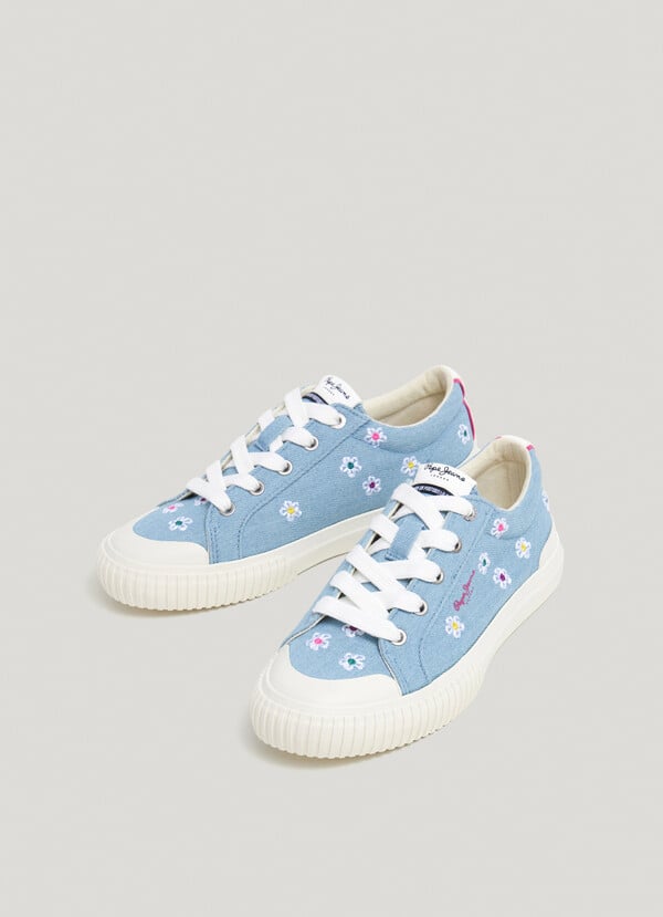 Pepe Jeans Zapatillas Denim Detalles Florales