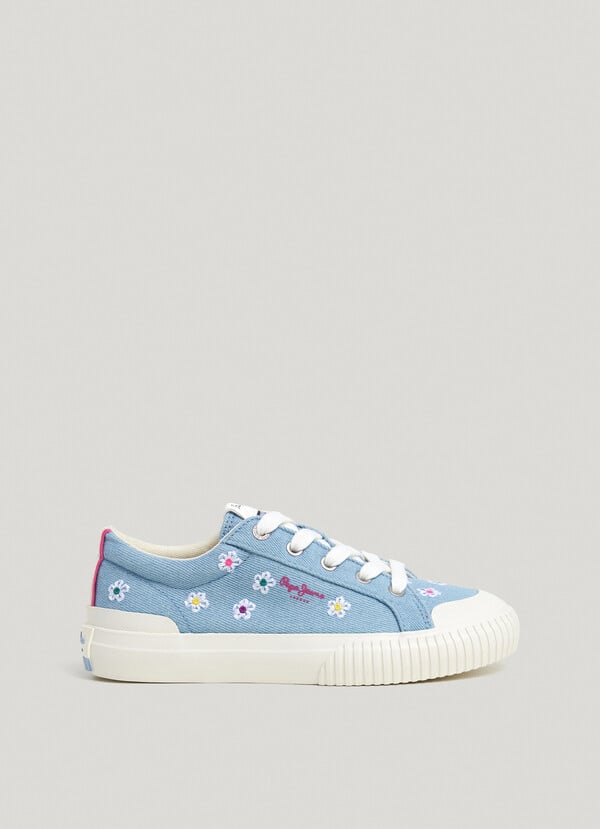 Pepe Jeans zapatillas denim detalles florales