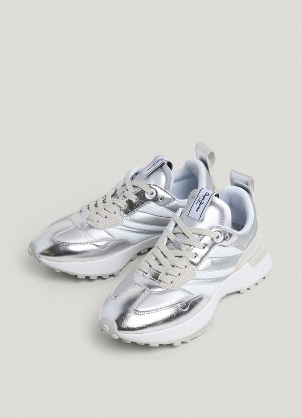 Pepe Jeans Zapatillas Efecto Piel Metalizadas