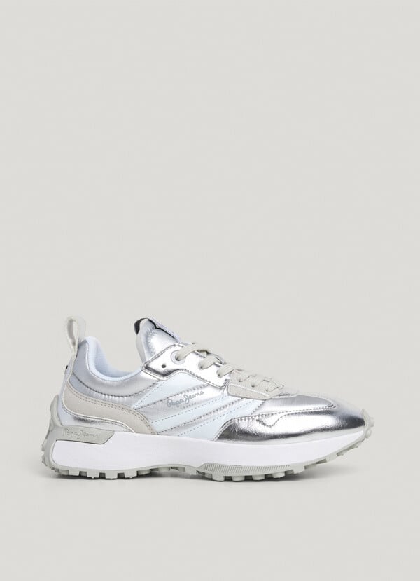 Pepe Jeans zapatillas efecto piel metalizadas