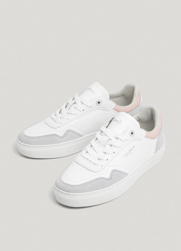 Pepe Jeans Zapatillas Piel Con Detalles En Ante