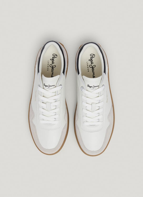 Pepe Jeans Zapatillas Piel Con Detalles En Ante