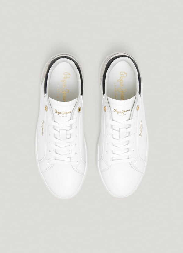 Pepe Jeans Zapatillas Piel Con Detalles En Ante