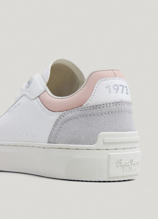 Pepe Jeans Zapatillas Piel Con Detalles En Ante