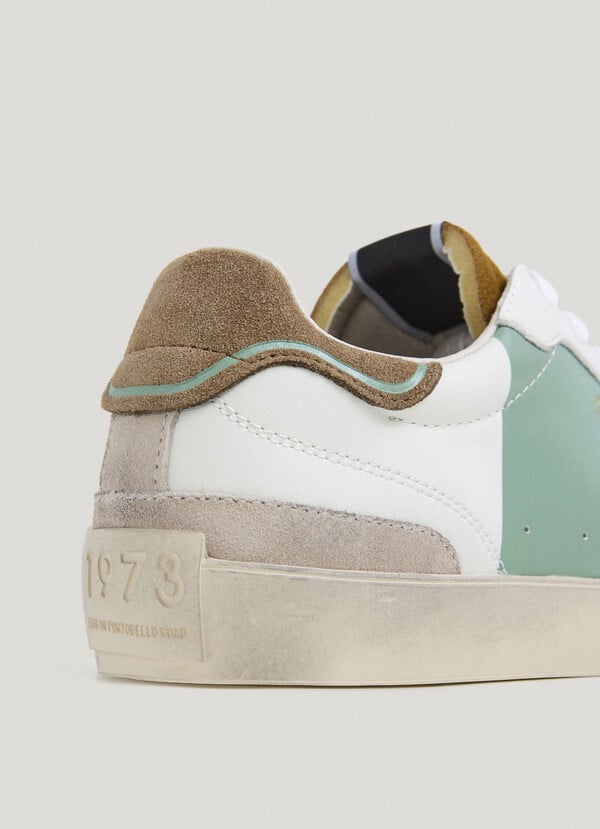 Pepe Jeans Zapatillas Piel Con Detalles En Ante